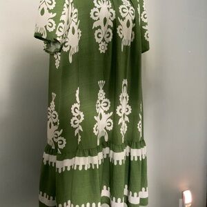 Smock dress, wide ruffle hem, XL